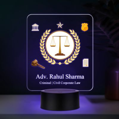 Personalized Advocate LED Desk Table Lamp with Automatic Color Changing Light Birthday Gift for Advocate & Lawyer Office Decor Light